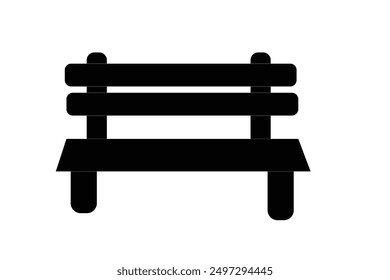 Vector sign of bench is isolated of white background.