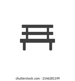 Vector sign of the bench symbol is isolated on a white background. bench icon color editable.