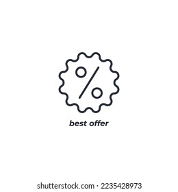 Vector sign best offer symbol is isolated on a white background. icon color editable.