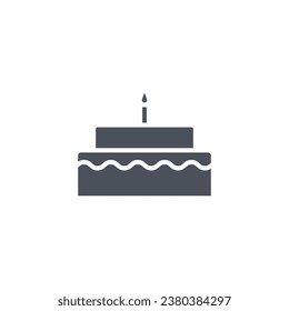 Vector sign of the birthday cake symbol isolated on a white background. icon color editable.