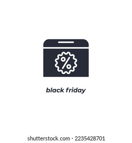 Vector sign black friday symbol is isolated on a white background. icon color editable.