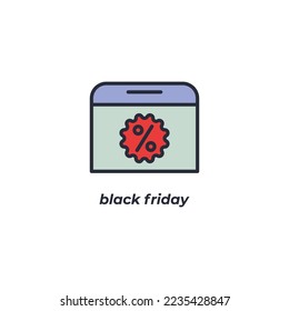 Vector sign black friday symbol is isolated on a white background. icon color editable.