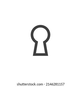 Vector sign of the Black key hole symbol is isolated on a white background. Black key hole icon color editable.