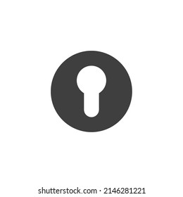 Vector sign of the Black key hole symbol is isolated on a white background. Black key hole icon color editable.