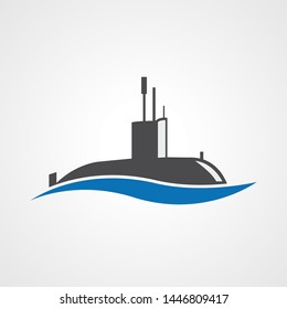 Vector sign black submarine in simplified form