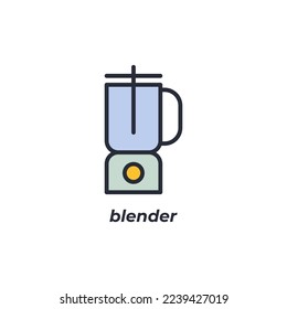 Vector sign blender symbol is isolated on a white background. icon color editable.