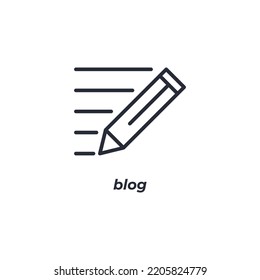 Vector sign of blog symbol is isolated on a white background. icon color editable.