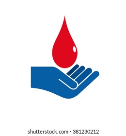 Vector sign blood donation concept