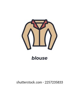 Vector sign blouse symbol is isolated on a white background. icon color editable.