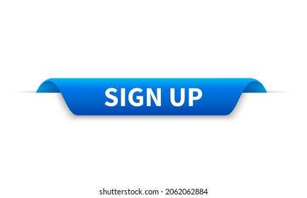 Vektorgrafik registriert blaue Banner-Vorlage. Schild für das Bandsiegel anmelden