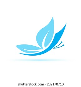 Vector sign blue Butterfly