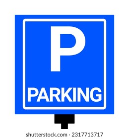 Vector sign and blue parking symbol