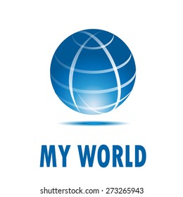 Vector sign Blue World 
