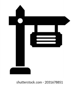 Vector Sign Board Glyph Icon Design
