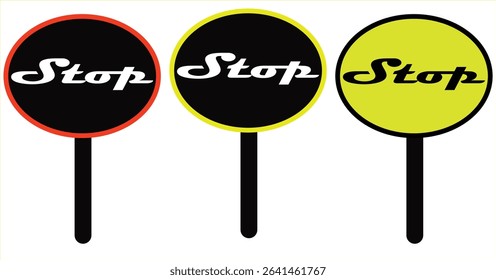 Vector sign board of stop for highway.