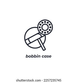 Vector sign bobbin case symbol is isolated on a white background. icon color editable.