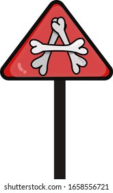 Vector sign of a bone shape