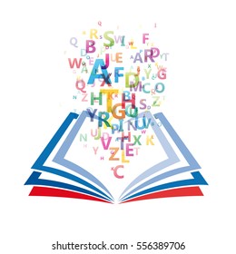 Libro de signos del vector con alfabeto