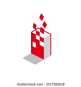 Vector sign book, print in digital and pixel
