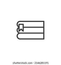 El símbolo vectorial del libro está aislado en un fondo blanco. color del icono del libro editable.