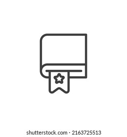 Vector sign of the bookmark symbol is isolated on a white background. bookmark icon color editable.