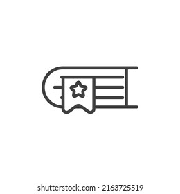 Das Vektorzeichen des Lesezeichen-Symbols ist einzeln auf weißem Hintergrund. Lesezeichen-Symbol-Farbe editierbar.