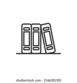 Das Vektorzeichen des Symbols der virtuellen Bibliothek ist einzeln auf weißem Hintergrund. Icon in der virtuellen Bibliothek editierbar.