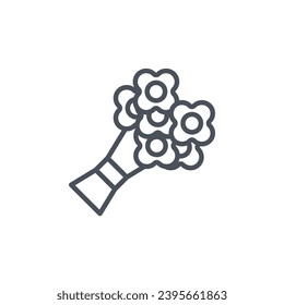 Vector sign of the bouquet symbol isolated on a white background. icon color editable.