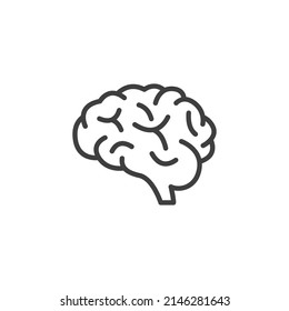 Vector sign of the brain symbol is isolated on a white background. brain icon color editable.