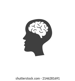 Vector sign of the brain symbol is isolated on a white background. brain icon color editable.