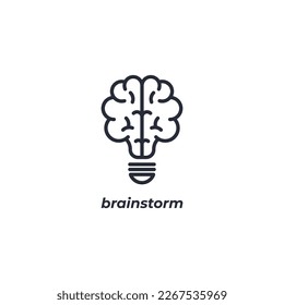 Vector sign brainstorm symbol is isolated on a white background. icon color editable.