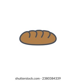 Vector sign of the bread symbol isolated on a white background. icon color editable.