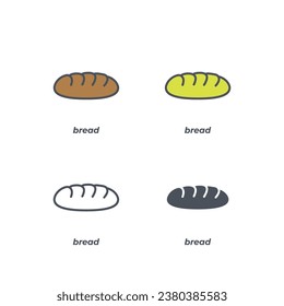 Vector sign of the bread symbol isolated on a white background. icon color editable.