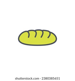 Vector sign of the bread symbol isolated on a white background. icon color editable.