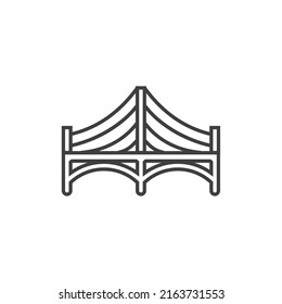 Vector sign of the bridge symbol is isolated on a white background. bridge icon color editable.