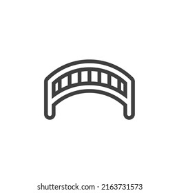 Vector sign of the bridge symbol is isolated on a white background. bridge icon color editable.