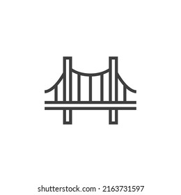 Vector sign of the bridge symbol is isolated on a white background. bridge icon color editable.