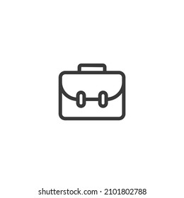 Vector sign of the Briefcase symbol is isolated on a white background. Briefcase icon color editable.
