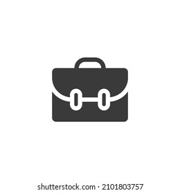 El signo vectorial del símbolo Briefcase está aislado en un fondo blanco. Color del icono de maletín editable.