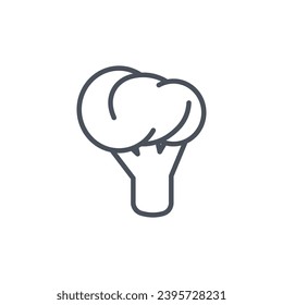 Vektorzeichen des Brokkoli-Symbols einzeln auf weißem Hintergrund. Symbolfarbe editierbar.