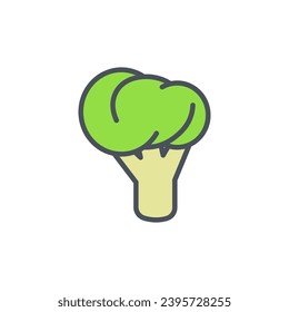 Vector sign of the broccoli symbol isolated on a white background. icon color editable.
