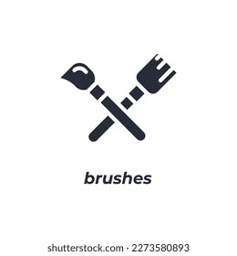 Vector sign brushes symbol is isolated on a white background. icon color editable.