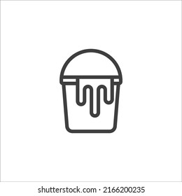 Vector sign of The Bucket symbol is isolated on a white background. Bucket icon color editable.