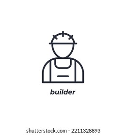 Vector sign builder symbol is isolated on a white background. icon color editable.