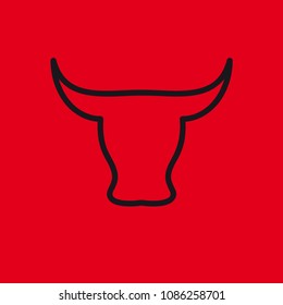 Vector sign Bull in flat design