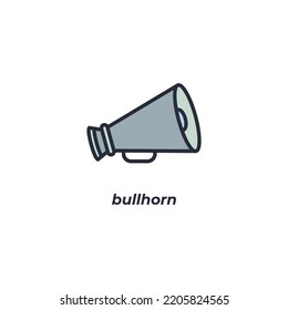 Vector sign of bullhorn symbol is isolated on a white background. icon color editable.