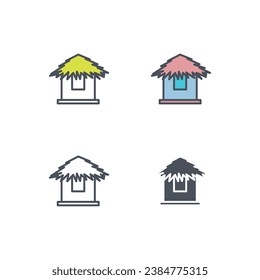 Vector sign of the bungalow symbol isolated on a white background. icon color editable.