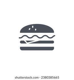 Vector sign of the burger symbol isolated on a white background. icon color editable.