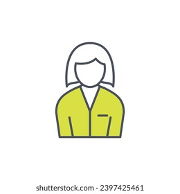 Vector sign of the businesswoman symbol isolated on a white background. icon color editable.