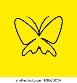 Vector sign Butterfly. Spa, yoga and relax concept